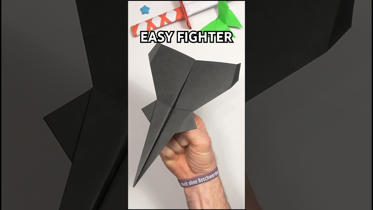 EASY PAPER FIGHTER TUTORIAL | HOW TO MAKE A COOL ORIGAMI PLANE INSTRUCTION INCL ART