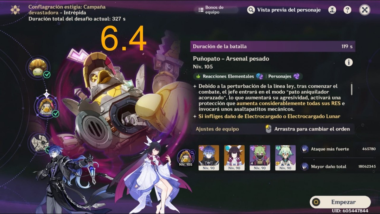 Conflagración Estigia Genshin Impact 6.4 Flins c0 + columbina c0