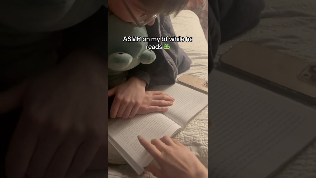 ASMR on my boyfriend!! 😅🩷 I don&rsquo;t think he minded &hellip; #asmr