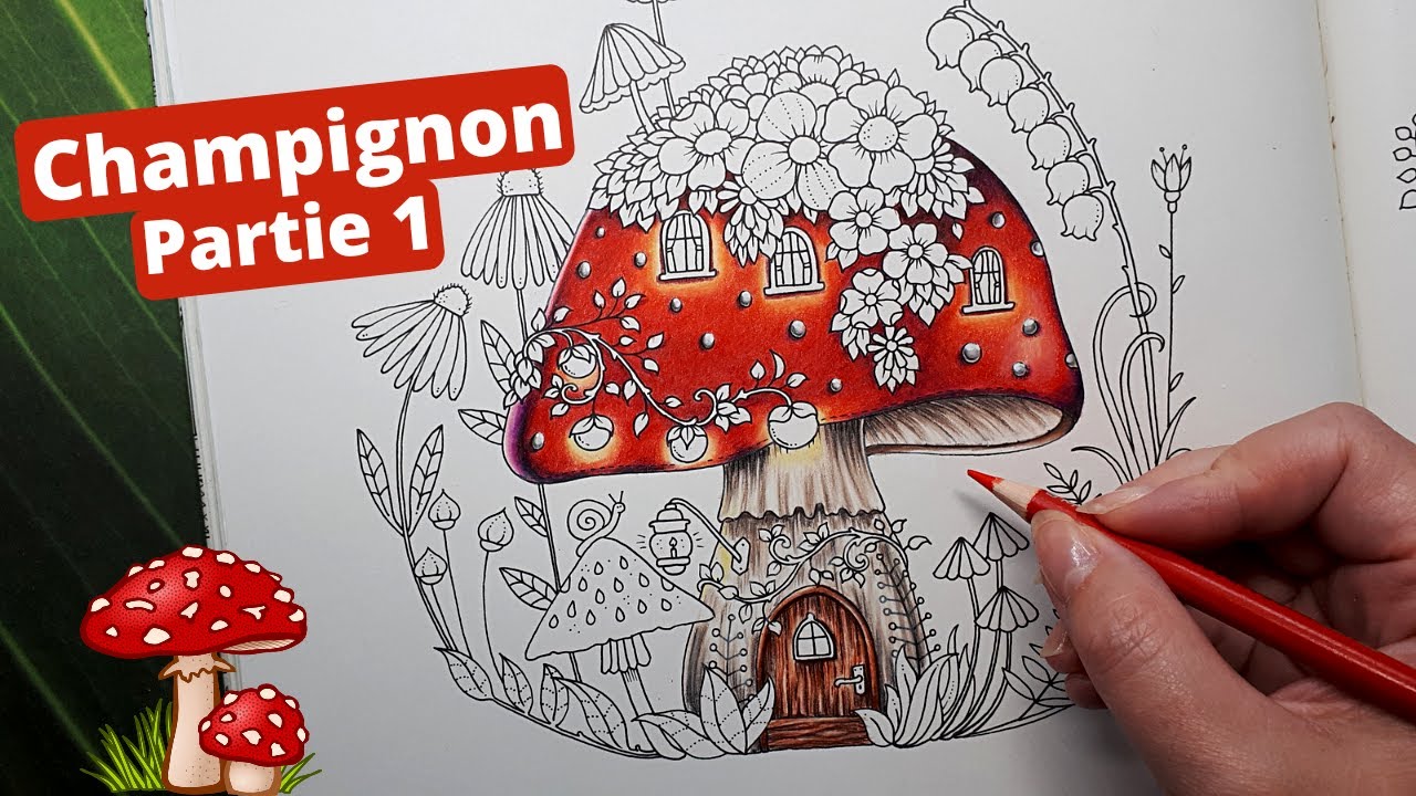 🍄 WORLDS OF WONDER - Page gratuite - Johanna Basford - Champignon partie 1 - PRISMACOLOR