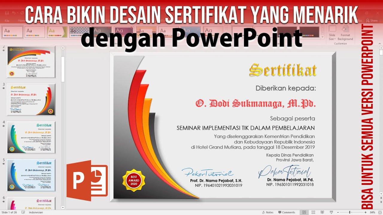 Cara Bikin Sertifikat yang Bagus dengan PowerPoint