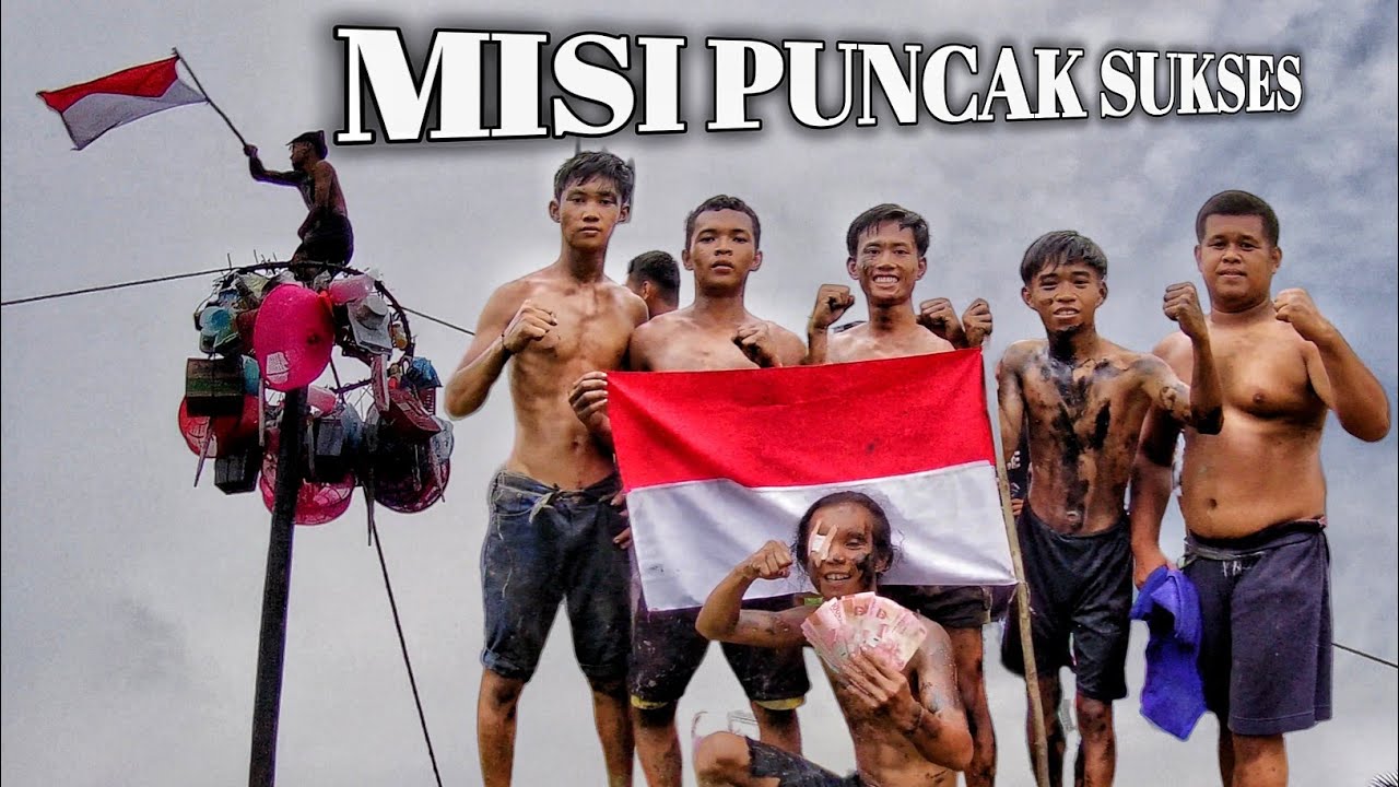 Misi Puncak Berhasil Lomba Panjat Pinang 17an Paling Seru di Indonesia