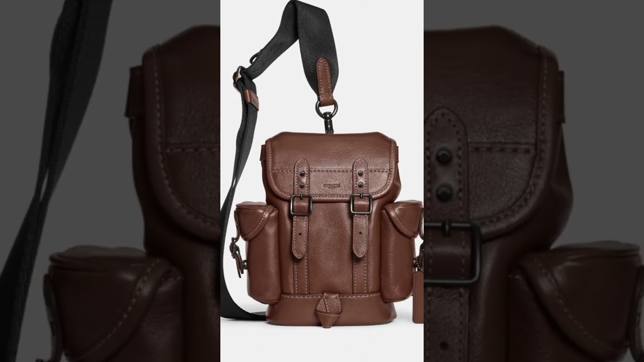 Coach men hitch backpack 13 in signature canvas