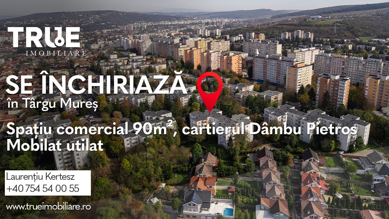 Spațiu comercial 𝐝𝐞 î𝐧𝐜𝐡𝐢𝐫𝐢𝐚𝐭, 90m² – Dâmbu Pietros, Târgu Mureș