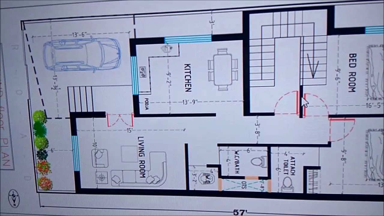 24x57 BEST VASTU HOUSE PLAN