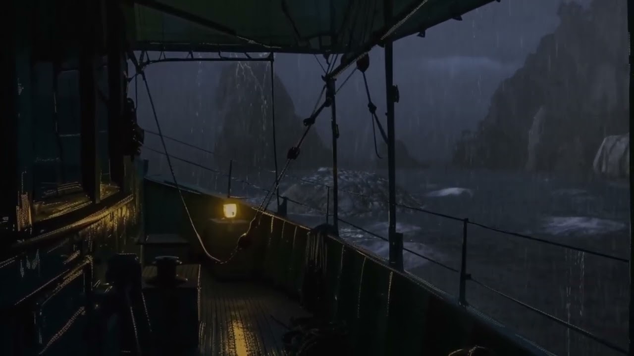 Rainstorm in the Bay | Relaxing Rain & Distant Thunder by the Sea