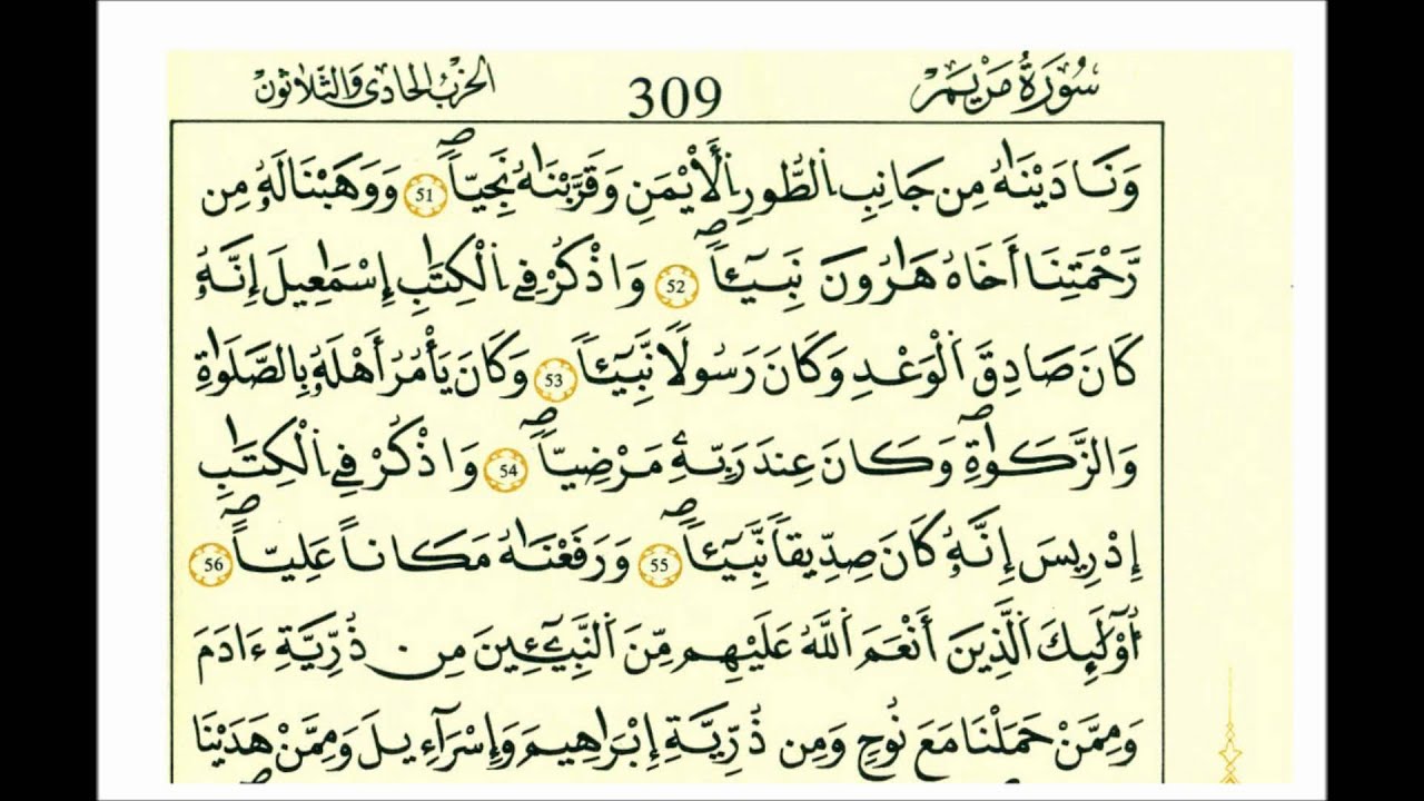 سورة مريم-الشيخ علي الحذيفي-رواية قالون