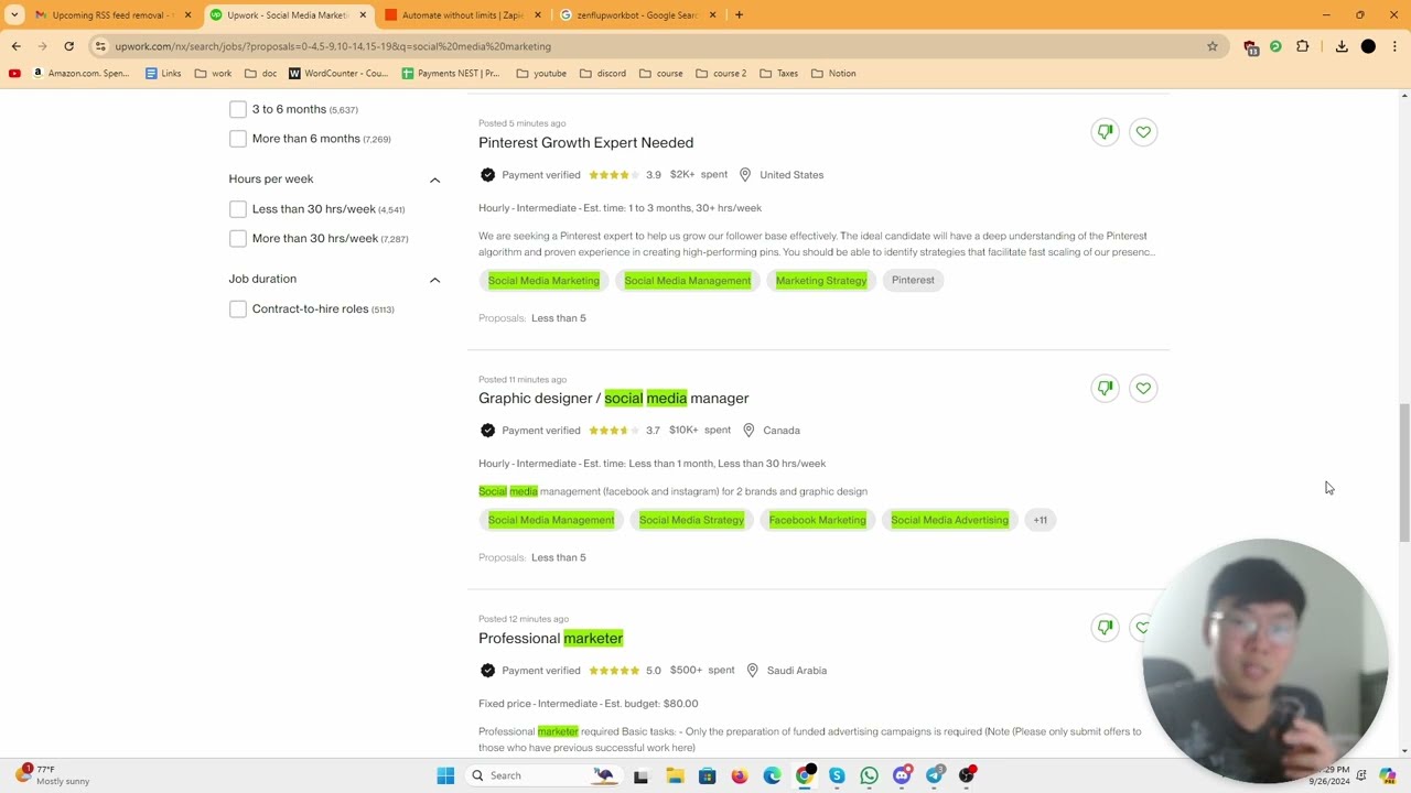 How to get Upwork job notifications (RSS Feed)