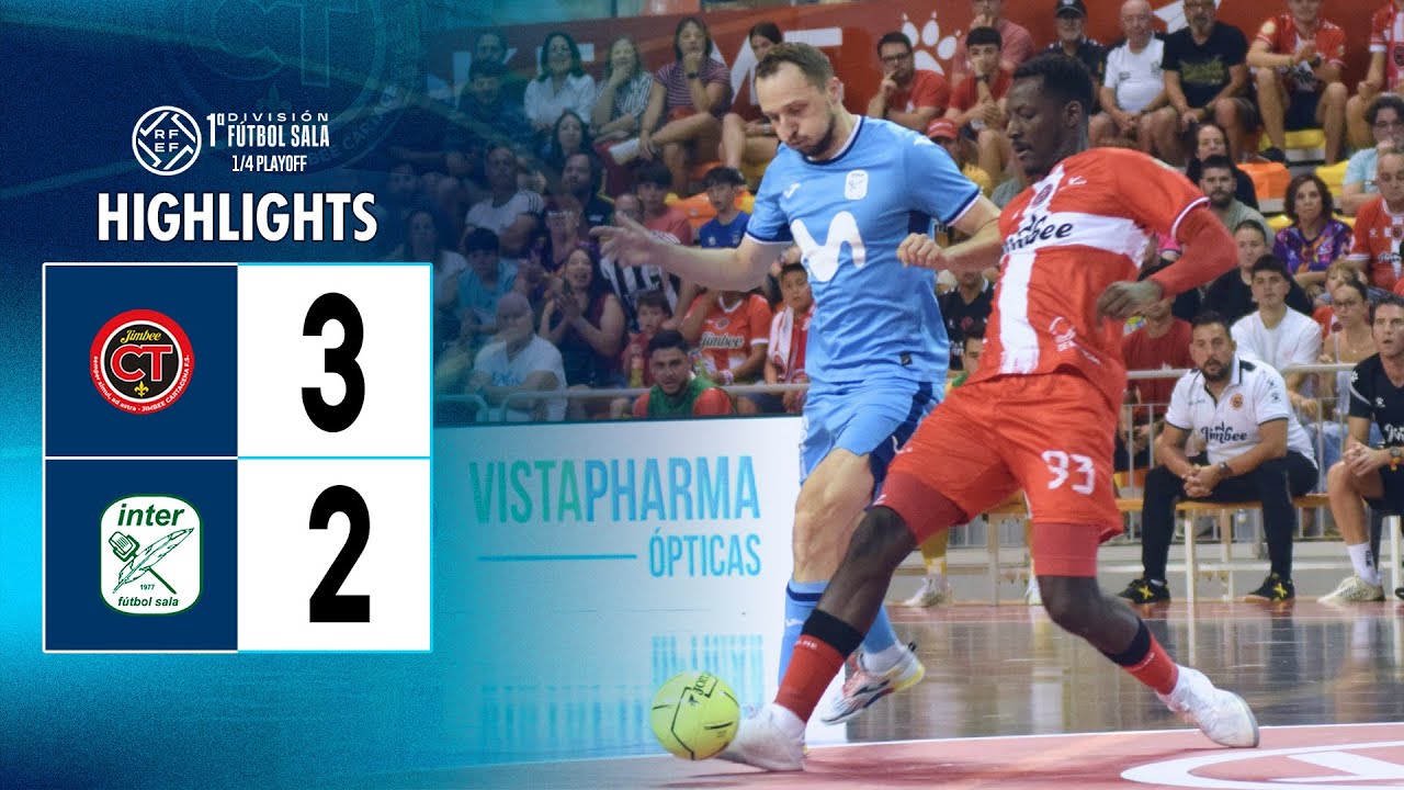 👀 El RESUMEN del 2º partido del playoff de 1/4 de final entre Jimbee Cartagena y Movistar Inter 💙