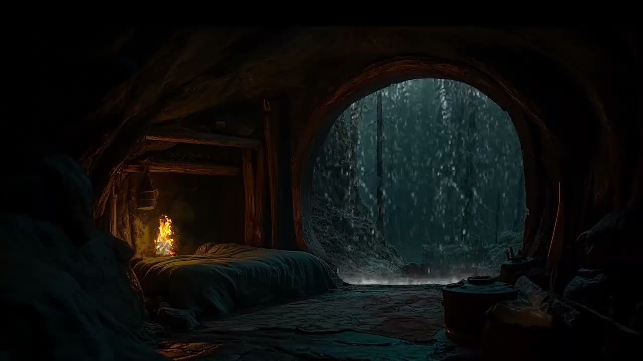 Relaxing Rain Sounds Inside a Quiet Cave | Sounds for Deep Sleep Stress Relief and Peaceful Rest