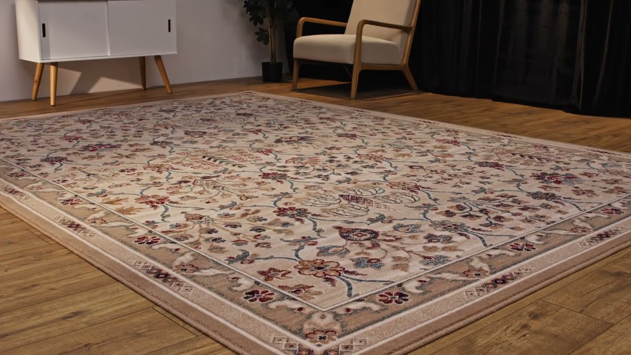 Dywan wełniany do salonu Agnella Isfahan Amara jasny beż (light beige) - 100% wełna nowozelandzka