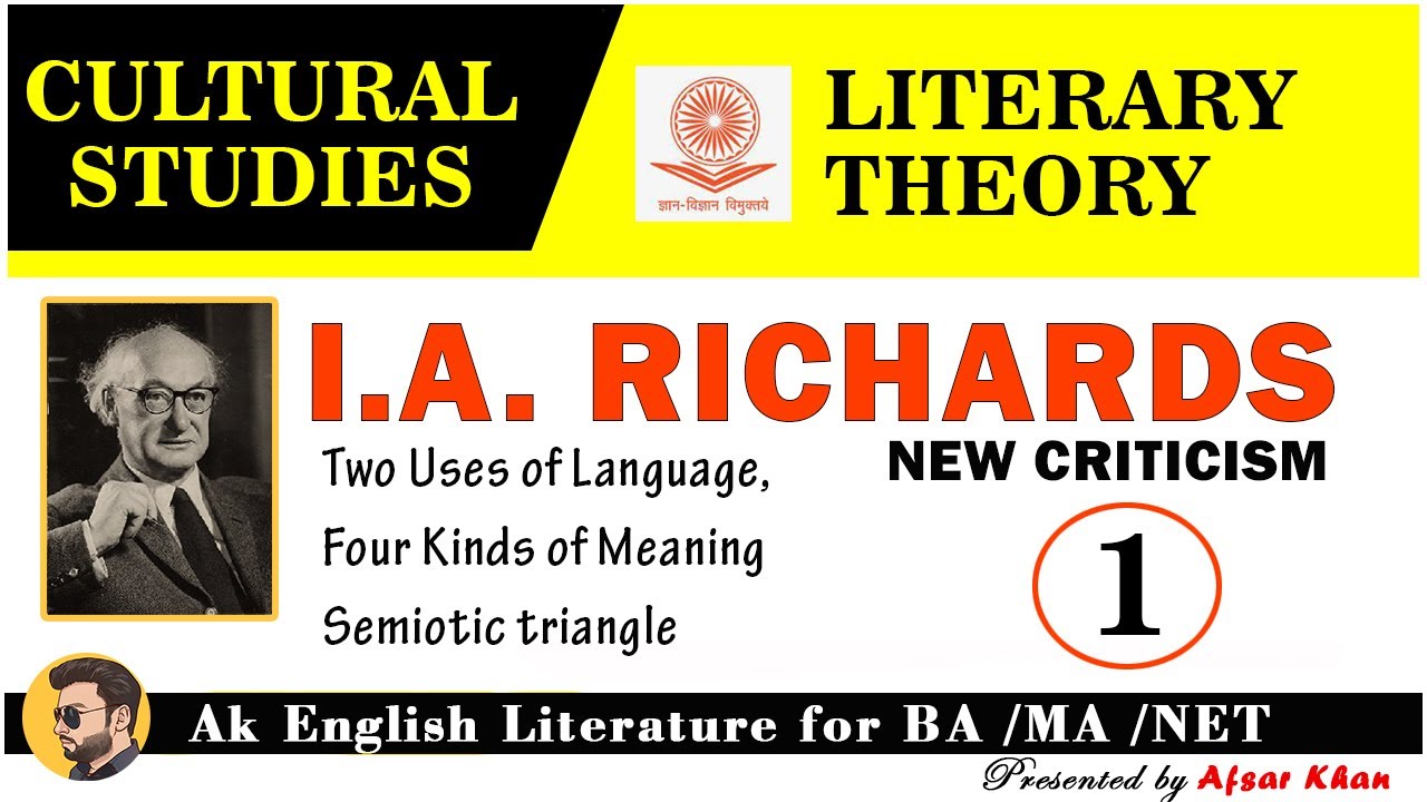 I. A. Richards | IA  Richards in New Criticism | IA Richards Terms | IA Richards in Culture Study