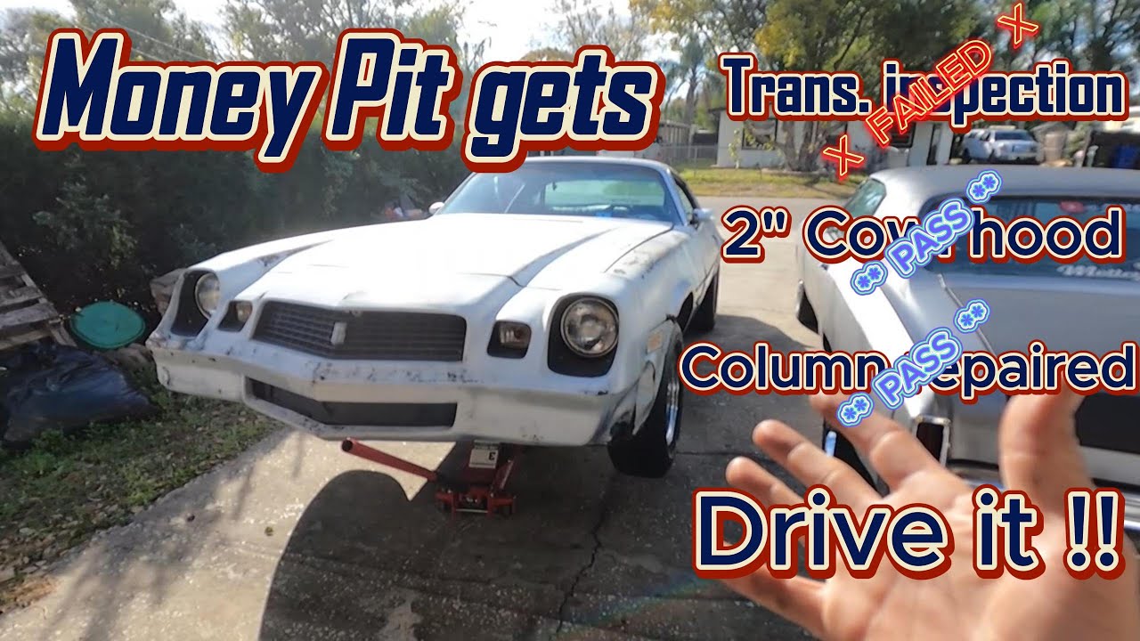 We give our 1981 Chevy Camaro Love , Keys and and a cowl hood . But the trans is dying ? maybe? yup