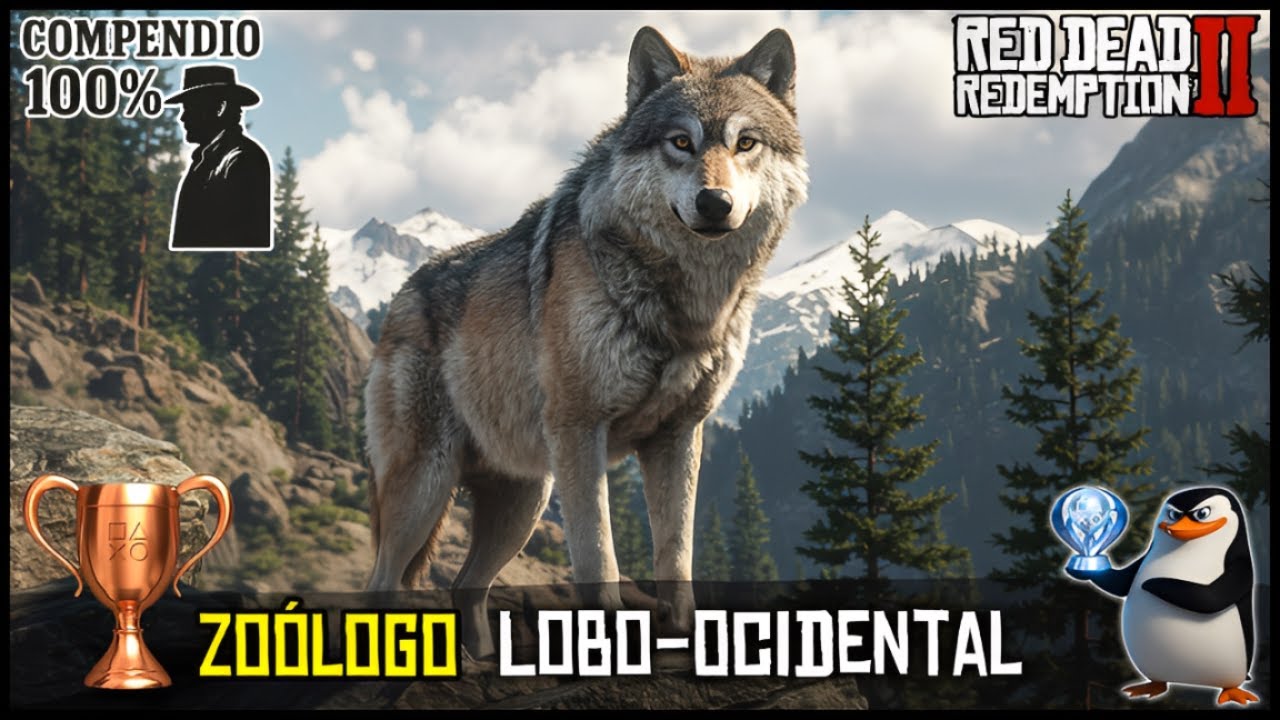 Red Dead Redemption 2: Lobo Ocidental + Compêndio 100% | Troféu Zoólogo