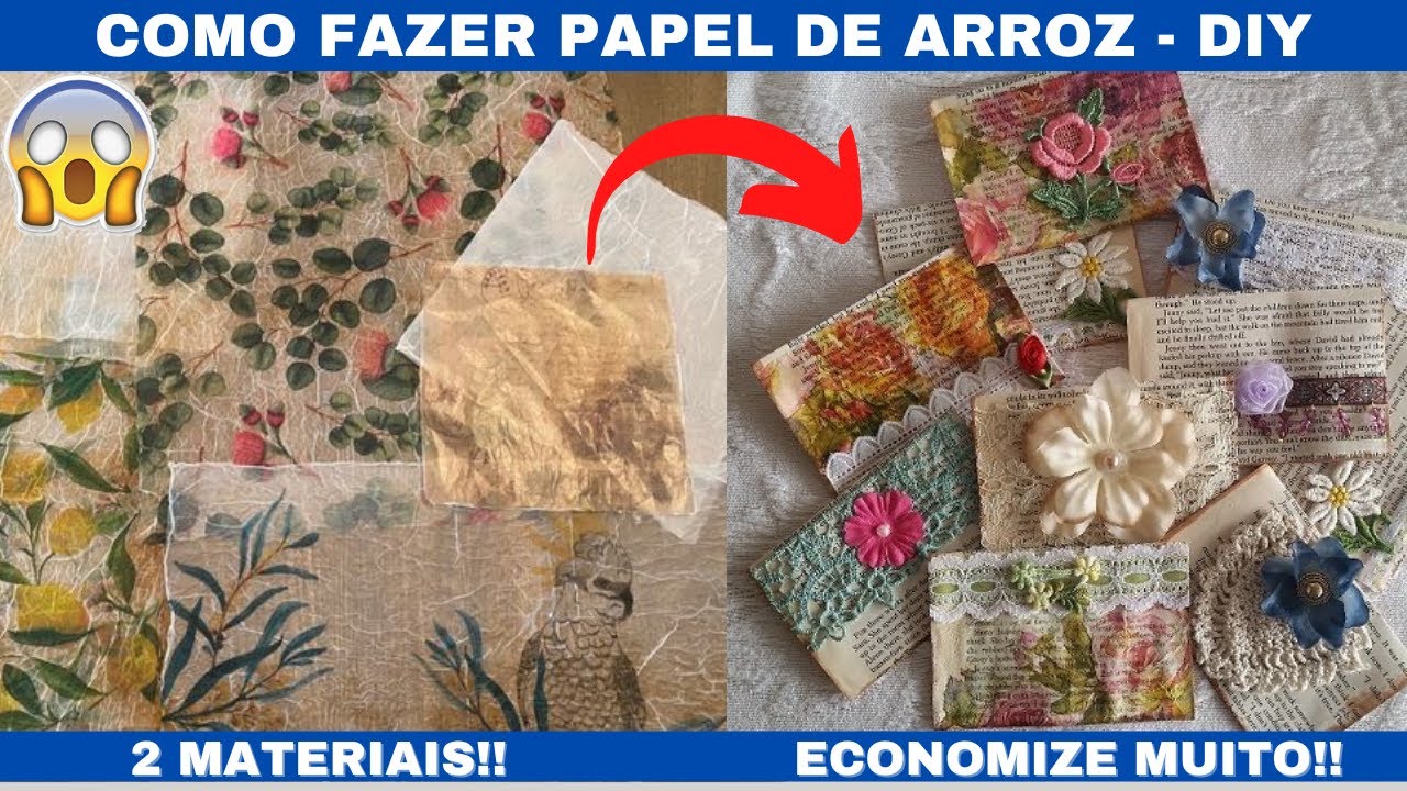 Papel de Arroz Caseiro 🌻 Transforme Qualquer papel em papel para decoupage