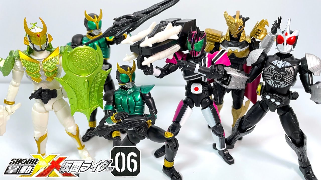 掌動-XX 仮面ライダー06 全７種 開封 ダブルクロス SHODO-XX KamenRider ディケイド 斬月 クウガ オーズ ユートピア・ドーパント ライジングペガサスフォーム 食玩