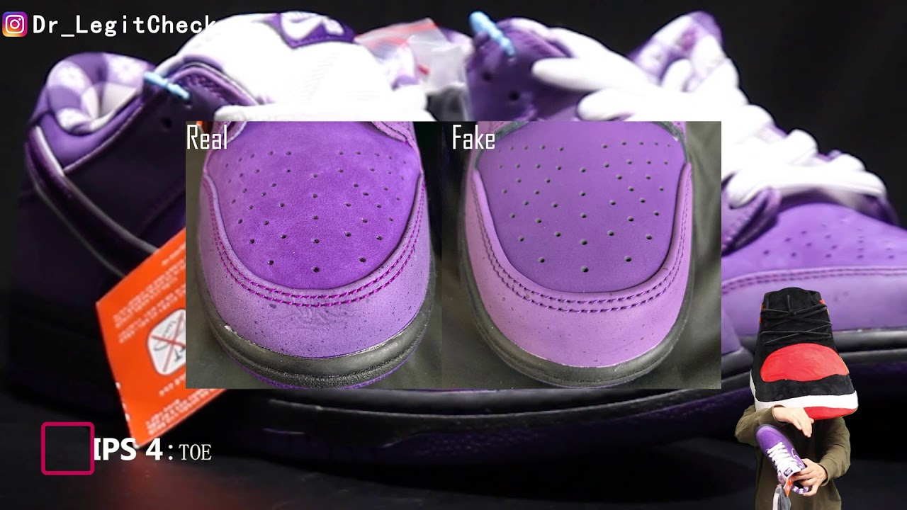 Nike SB Dunk Low Concepts Purple Lobster Legit Comparison