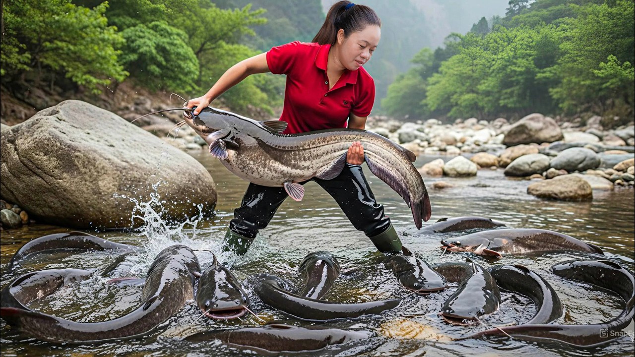 Harvesting A Lot Of Giant Catfish After the Flood & How to Use 3-Wheeled Truck Go to Market Sell