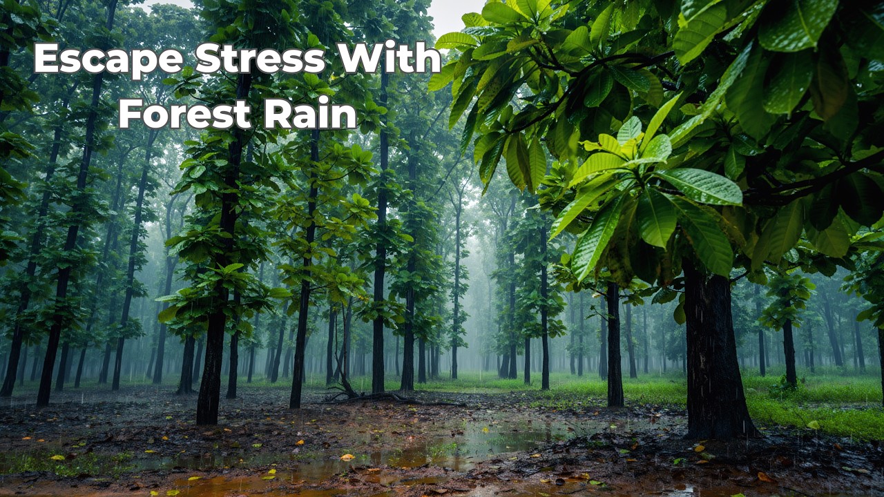Relaxing Rain Sounds in Forest 🌿 | Deep Sleep & Stress Relief
