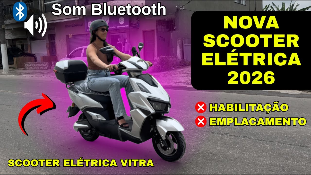 Scooter elétrica VITRA que não precisa de habilitação para 2026!