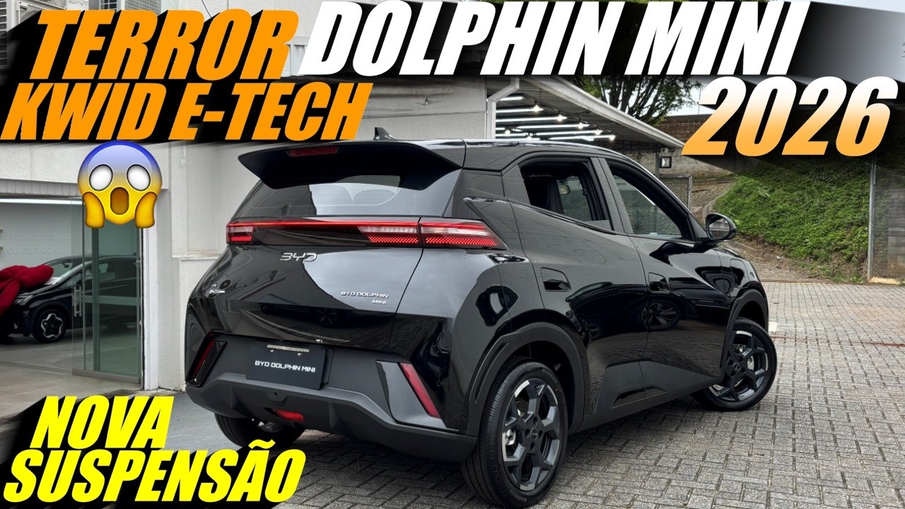 NOVO BYD DOLPHIN MINI 2026 O TERROR DO KWID E-TECH 2026. Será? Nova Suspensão traseira e descontos