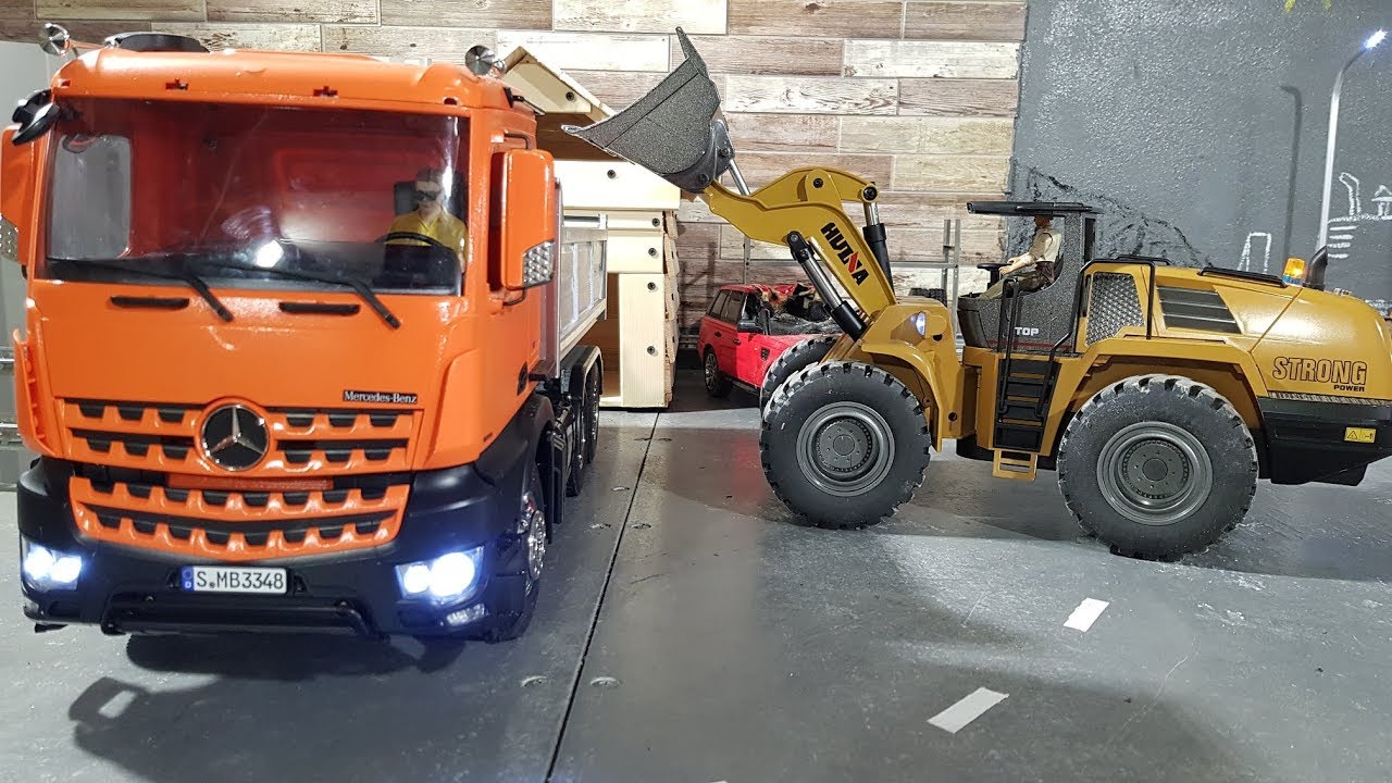 Спецтехника Huina и грузовики Tamiya на радиоуправлении ... Scale RC trucks and front loader