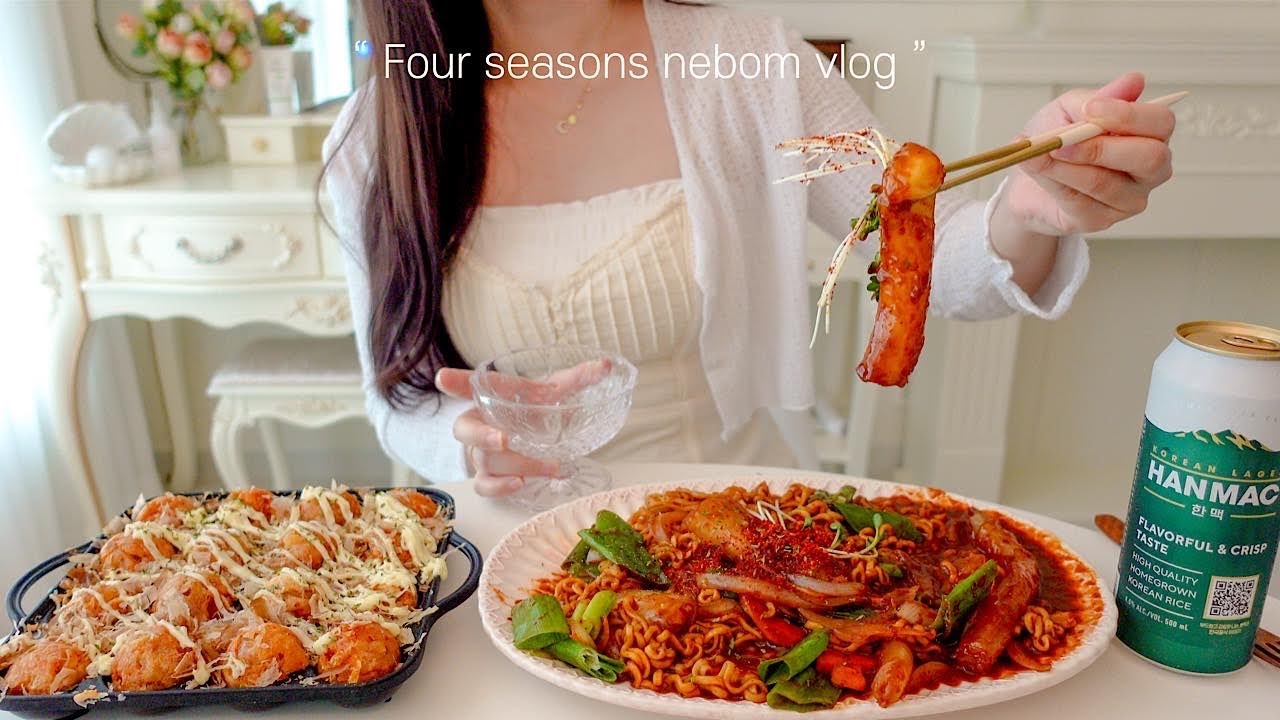 🥘Приготовление чджаджанг ттокпокки и блинчиков с кимчи, рецепты корейской кухни, вечеринка Хану
