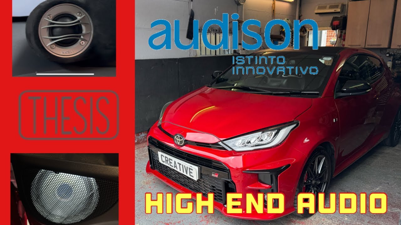 CCS - AUDISON THESIS high end speakers installed into a GR YARIS, unconventional and unbelievable!