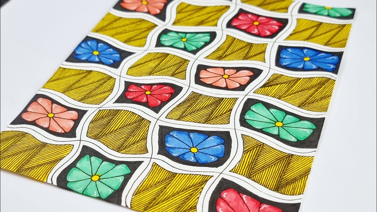 Easy zentangle art tutorial for beginners || zendoodle ||