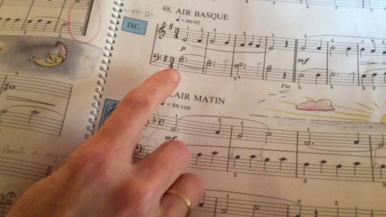 tuto piano Air basque et clair matin Pouillard p41