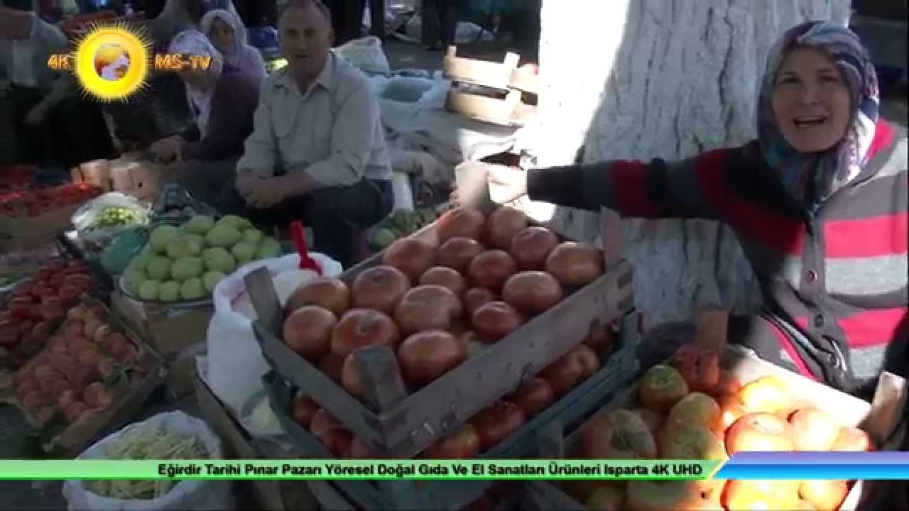 Eğirdir Tarihi Pınar Pazarı Yöresel Doğal Gıda Ve El Sanatları Ürünleri Isparta 4K UHD