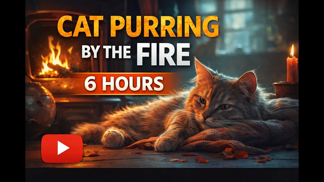 RELAXING ASMR | Cozy Cat Purring | 6 hrs 