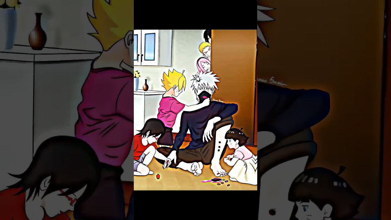 Team 7 And Their Kids With Kakashi Sensei 🤭🤣🥀#naruto #boruto #funnymoments #team7#kakashisensei#cute