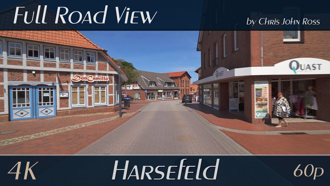 Harsefeld, Germany: Jahnstraße, Friedrich-Huth-Straße, Marktstraße, Buxtehuder Straße - 4K Ultra HD