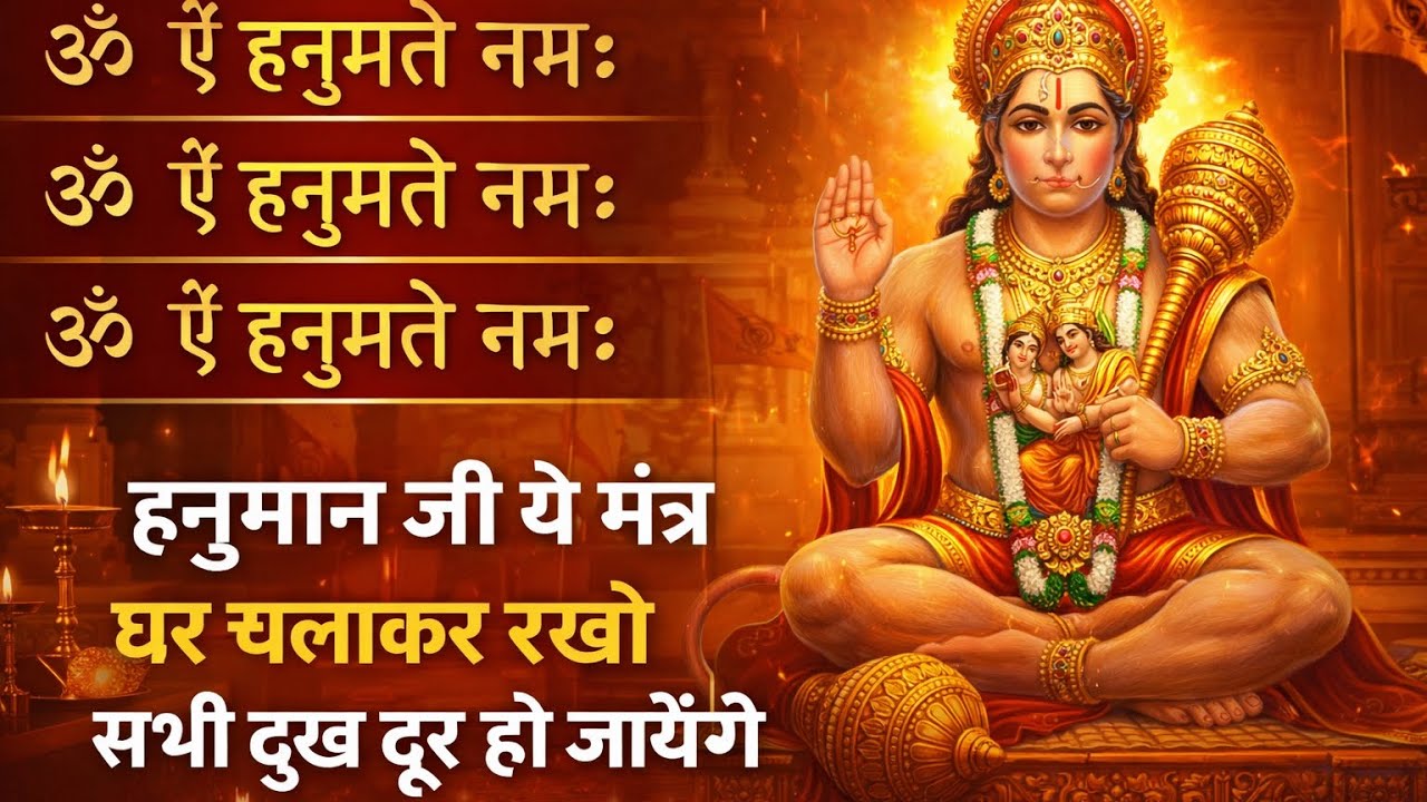 ॐ ऐं हनुमते नमः 108 बार | Hanuman Mantra for Peace & Protection | Powerful Chant#hanumanmantra 