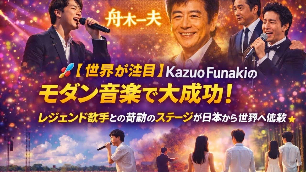 🚀🎤【世界が注目】Kazuo Funakiの息子がモダン音楽で大成功！レジェンド歌手との奇跡のステージが日本から世界へ拡散🌏✨