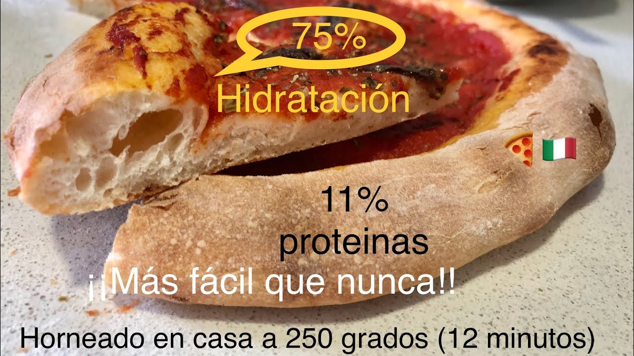 🍕MASA DE PIZZA🇮🇹 75% HIDRO. RECETA: 500gr harina, 375ml agua HELADA, 6 L.F., 13gr sal y15 aceite.