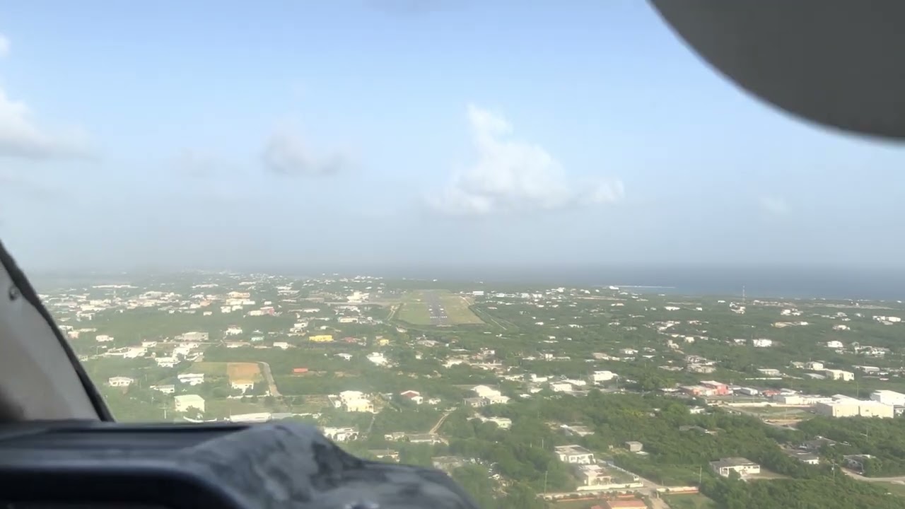 Landing in Anguilla Cockpit View
