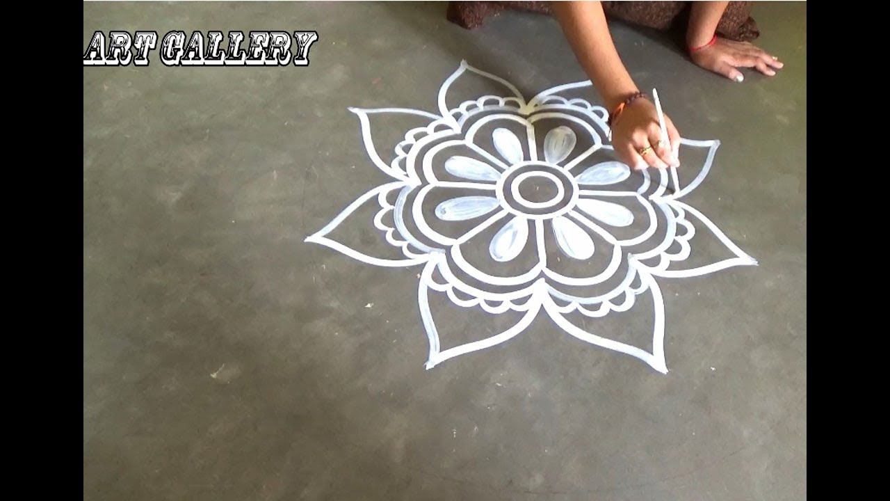 Beautiful Big designs by Art Gallery/Easy step By step Rangoli designs