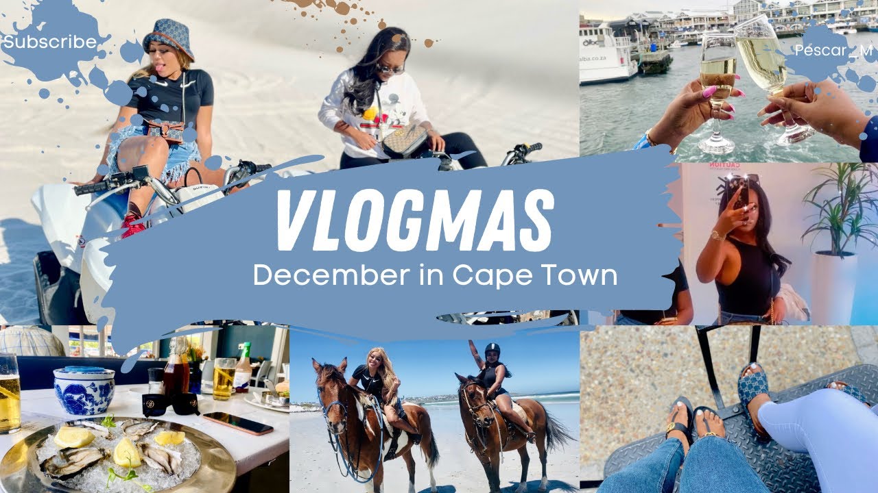 LATE VLOGMAS| DECEMBER IN CAPE TOWN | BOAT CRUISE, HELICOPTER RIDE, HORSE RIDING , QUAD BIKING