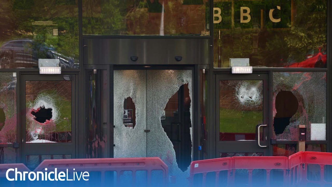 Police called to BBC Newcastle offices after windows smashed and 'liars' spray-painted