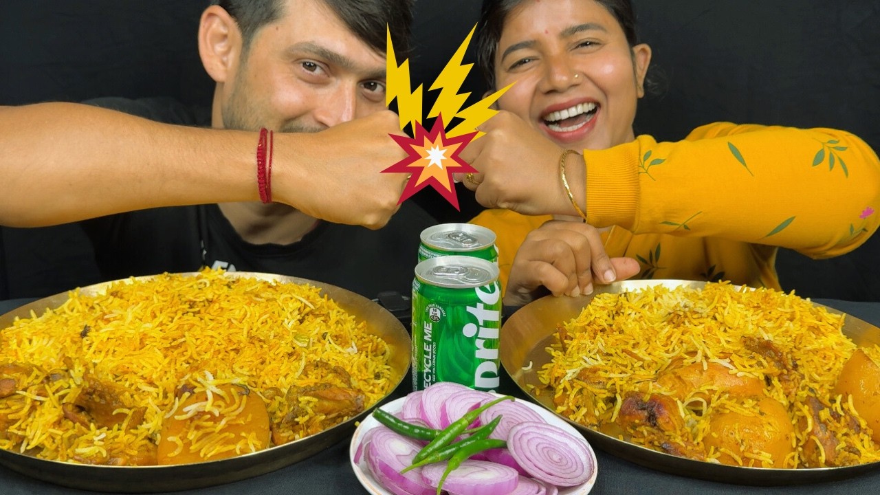 Challenge Video Eating Chicken Biriyani , Salad, Cold Drinks #viral #viralvideo #food #indianfood