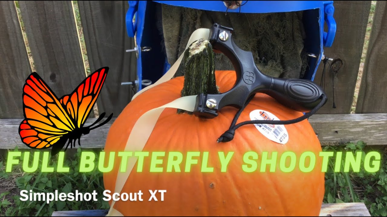 Shooting a pumpkin with the Scout XT (full butterfly) penetration test.