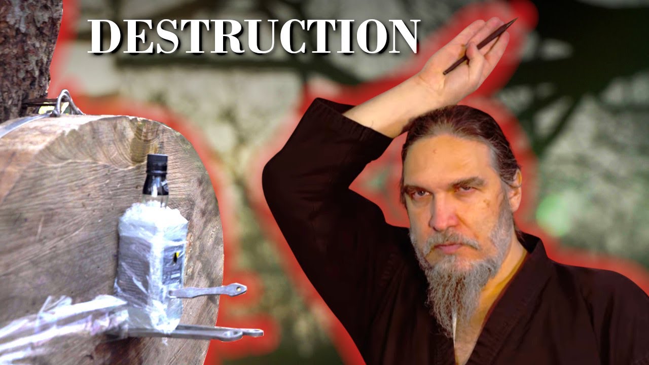 The Destructive Power of Throwing Knives VS Bottle of Whiskey, TV,Coconut and More with Master Jakub