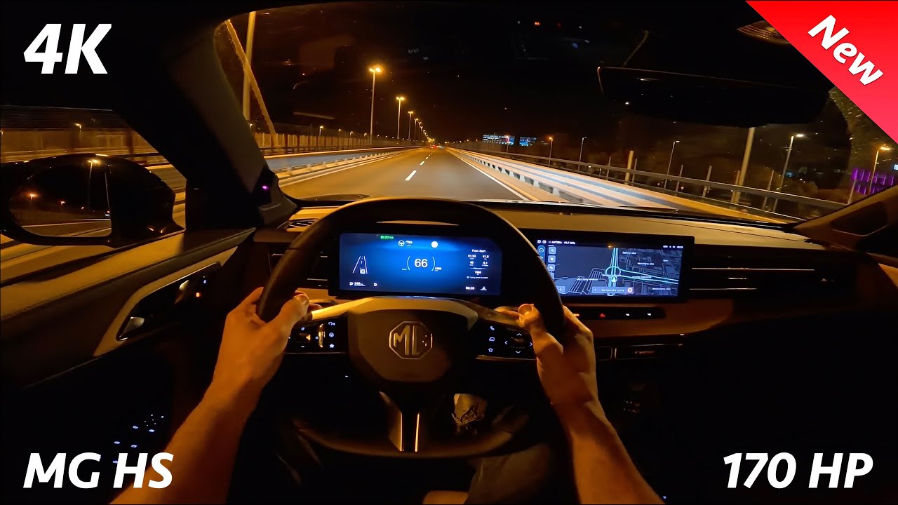 MG HS 2025 Night POV driving review (1.5 Petrol 170 HP, 7-DCT) Consumption, 0 - 100 km/h