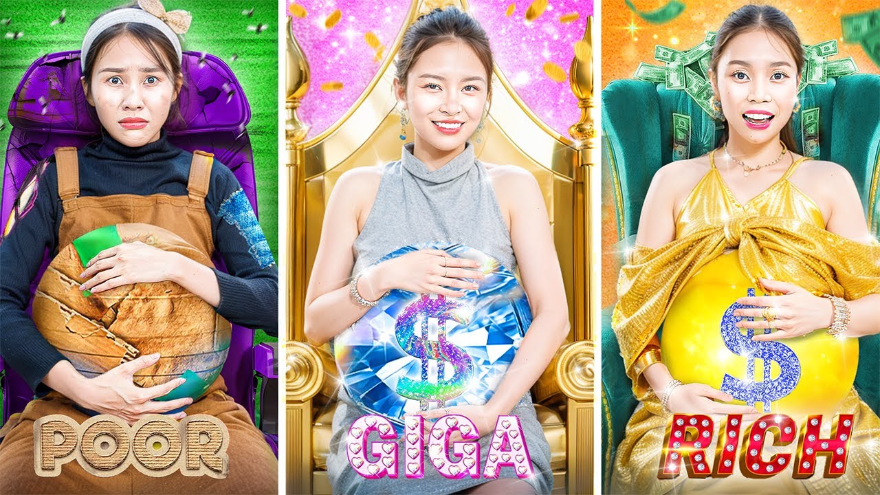 Poor Vs Rich Vs Giga Rich Pregnant At The Hospital! Who Is The Best Mom?