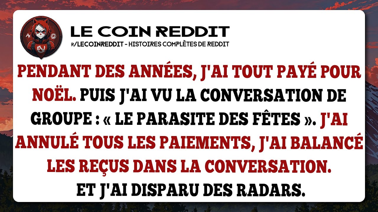 Pendant des années, j'ai tout payé pour Noël. Puis j'ai vu la conversation de groupe...