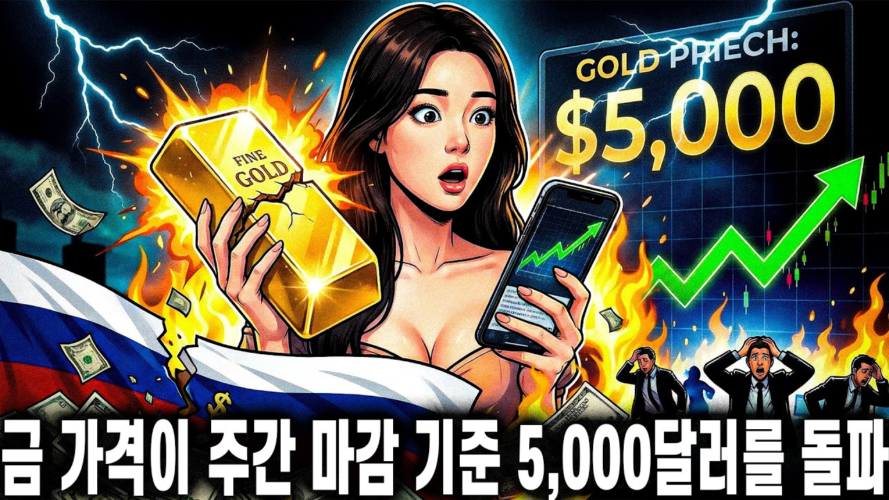 역사상 처음으로: 금 가격이 주간 마감 기준 5,000달러를 돌파 — 러시아, 달러의 귀환에 “NO” 선언.