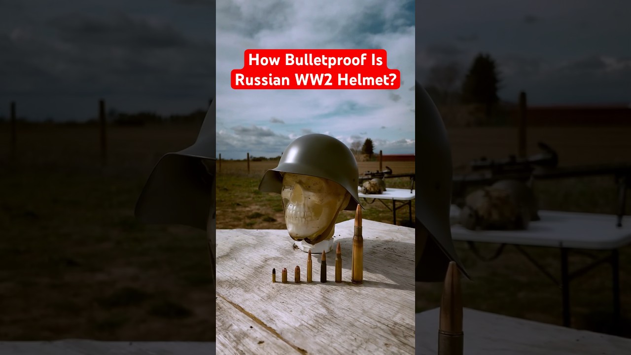 Russian WW2 Helmet Bulletproof? #civtac #gun #fullautofriday