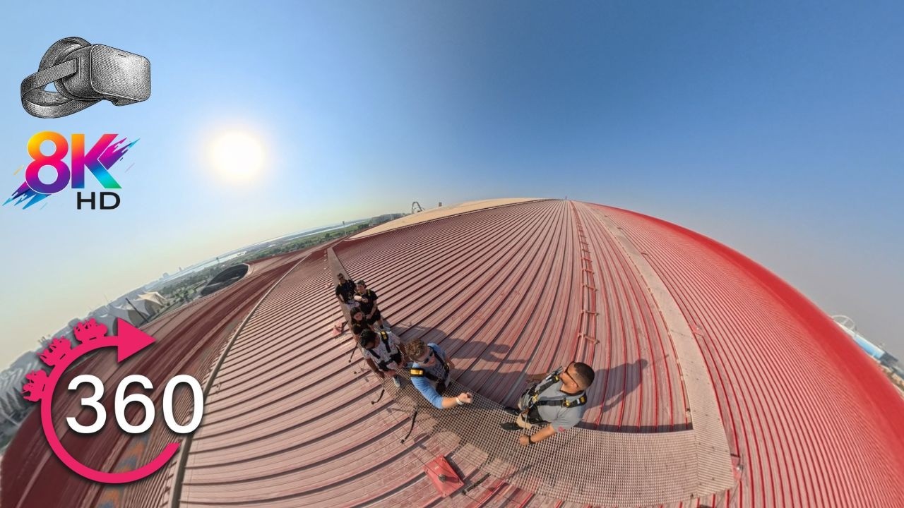 360º Ferrari World Theme Park Roof Top Walk!